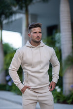 Load image into Gallery viewer, Father Sons Beige & Gold Overhead Hoodie Top with Zipped Pockets - FSH483