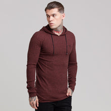 Load image into Gallery viewer, Father Sons Classic Burgundy Ribbed Knit Hoodie Jumper - FSH219
