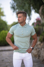 Load image into Gallery viewer, Father Sons Classic Sage Green Polo Shirt with Gold Metal Emblem Decal &amp; Buttons - FSH502 (PRE ORDER / DISPATCH DATE  11TH SEPTEMBER)
